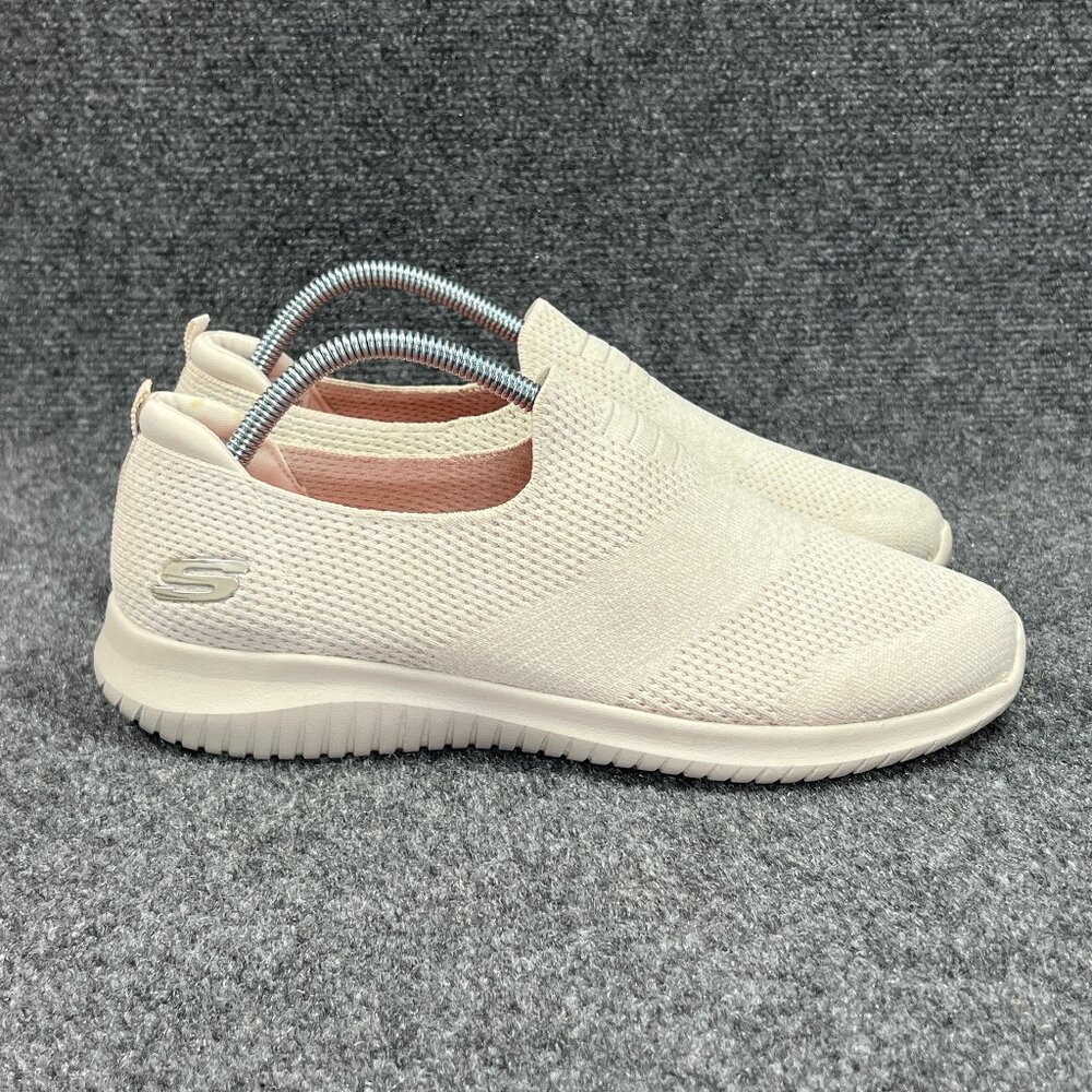 Skechers Ultra Flex-Harmonious Shoes Women's 9.5W Cream Athletic Slip On Walking